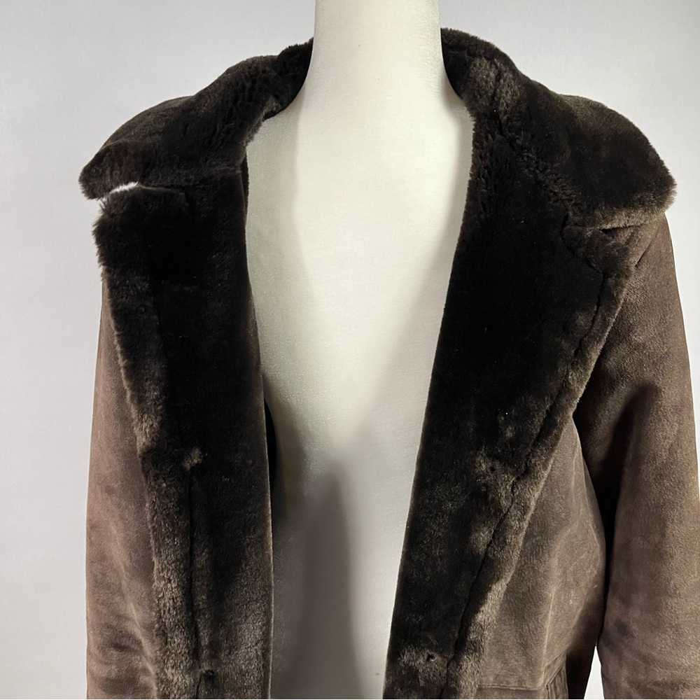 COPY - Leather Coat L Faux Fur Lined Expeditions RC Jacket - Picture 6 of 6